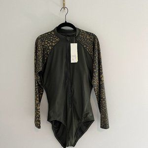 All In Motion- olive green long sleeve swimsuit